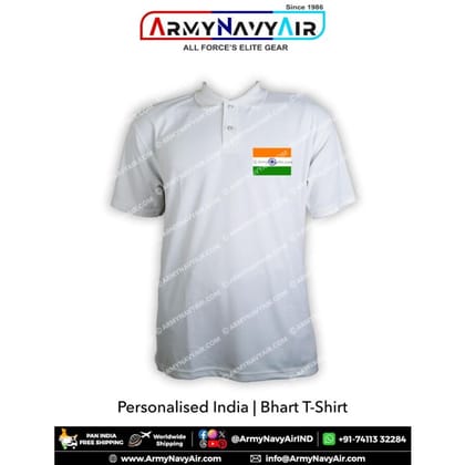 ArmyNavyAir India Bharat T-Shirt (Small) | Premium Polo Design | Casual & Institutional Wear