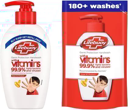 Lifebuoy Hand Wash, Total Ten, 190 ml