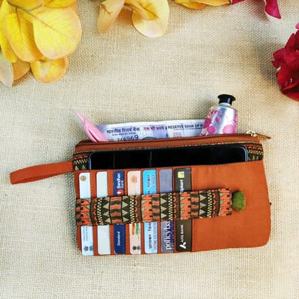 Long front card Wallet-Rust Aztec