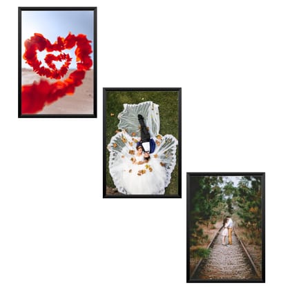 NOKKES Customized Set of 3 Premium Print Collage Photo Frames with Your Personalised Photos Frame (Size - 5X7 Inch) Home, Wall, Office Decor and Gifts (side 3, Pack of 3)