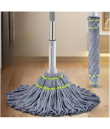Theos Self-Wringing Twist Mops for Floor Cleaning, Microfiber Floor mop with 47 " Long Handle, Easy Wringing Mop for Hardwood Commercial Microfiber Twist Mop for Floor Cleaning, Squeeze Twist Mop Stick, Durable Dust Easy to Use Floor Cleaner