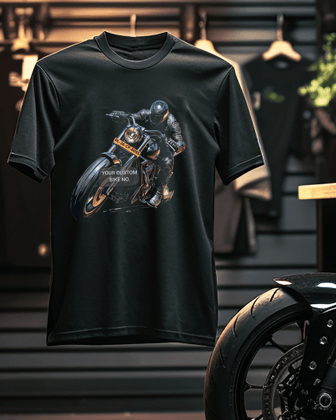 Rider's Pride: High-Quality Biker T-Shirts with Custom Number Plate-S / 1 -799