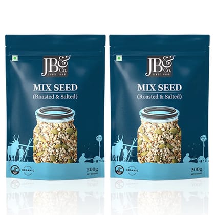 JB&CO Organic Mix Seeds roasted & Salted | pack of (400gm X 2)
