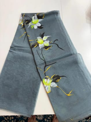 Organza with hand paint