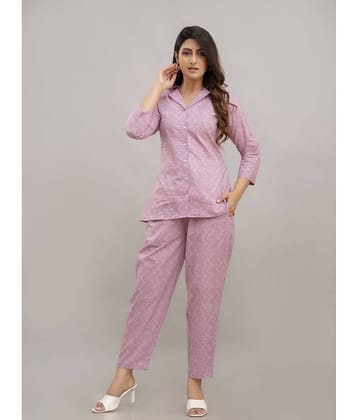 Frionkandy Women Printed Shirt With Trousers Co-Ord Set ( Pink )