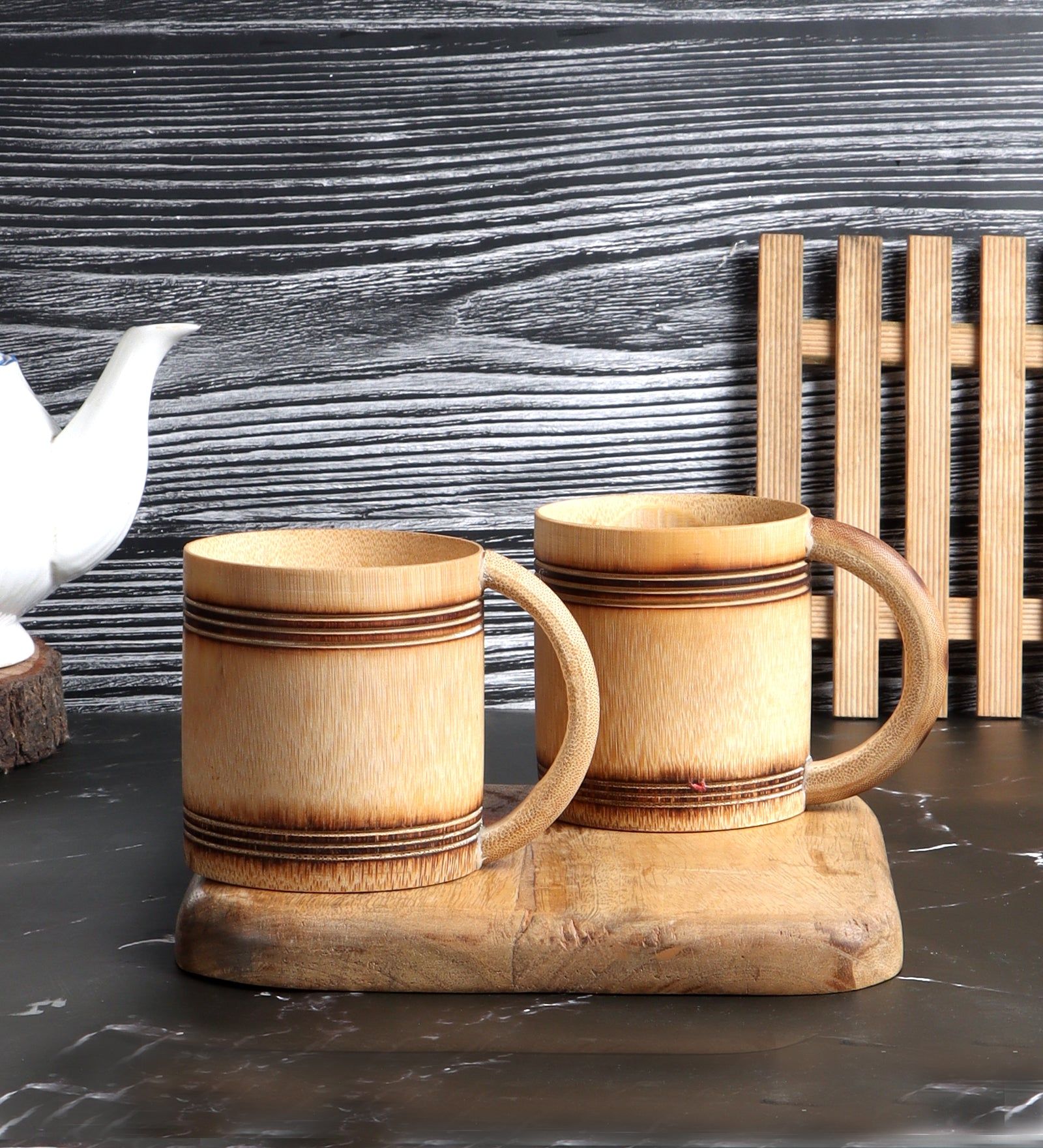 Natural Bamboo Coffee Mug-Set of 2