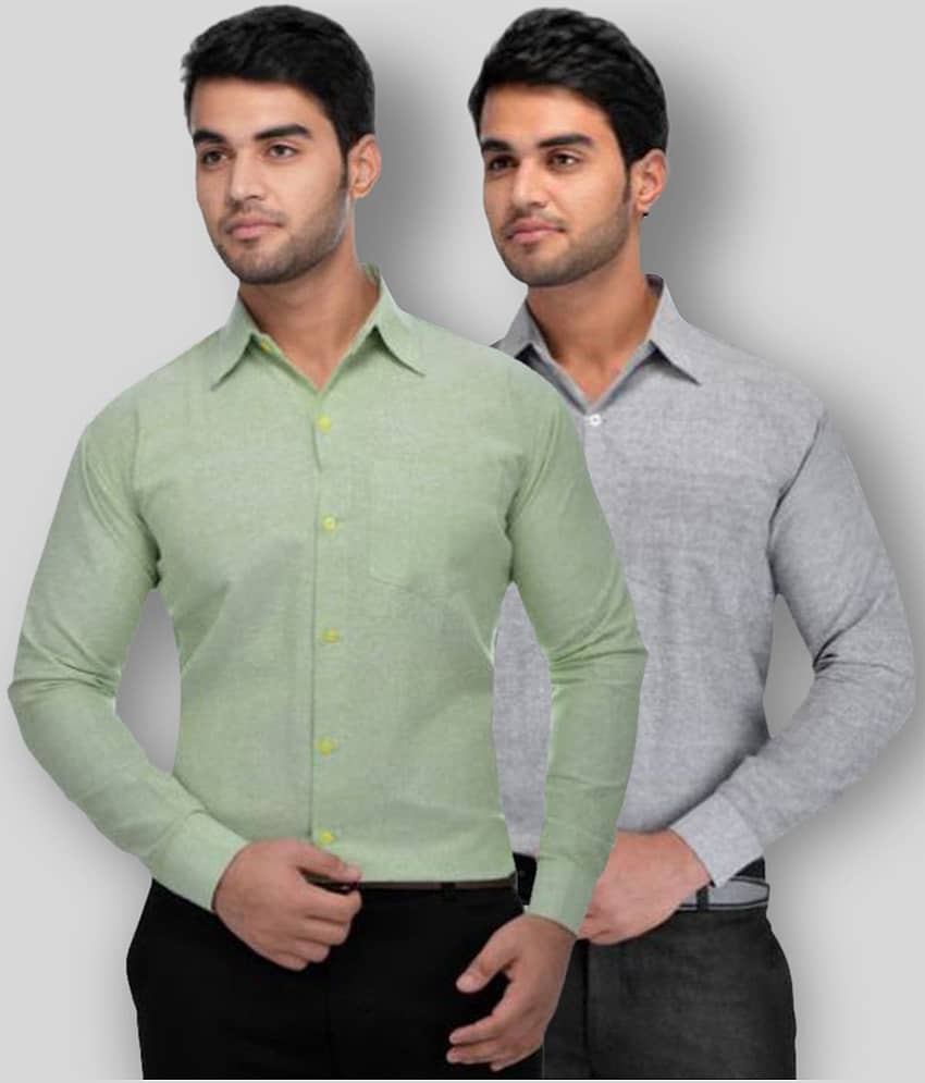 DESHBANDHU DBK - Multicolor Cotton Regular Fit Men's Formal Shirt (Pack of 2)