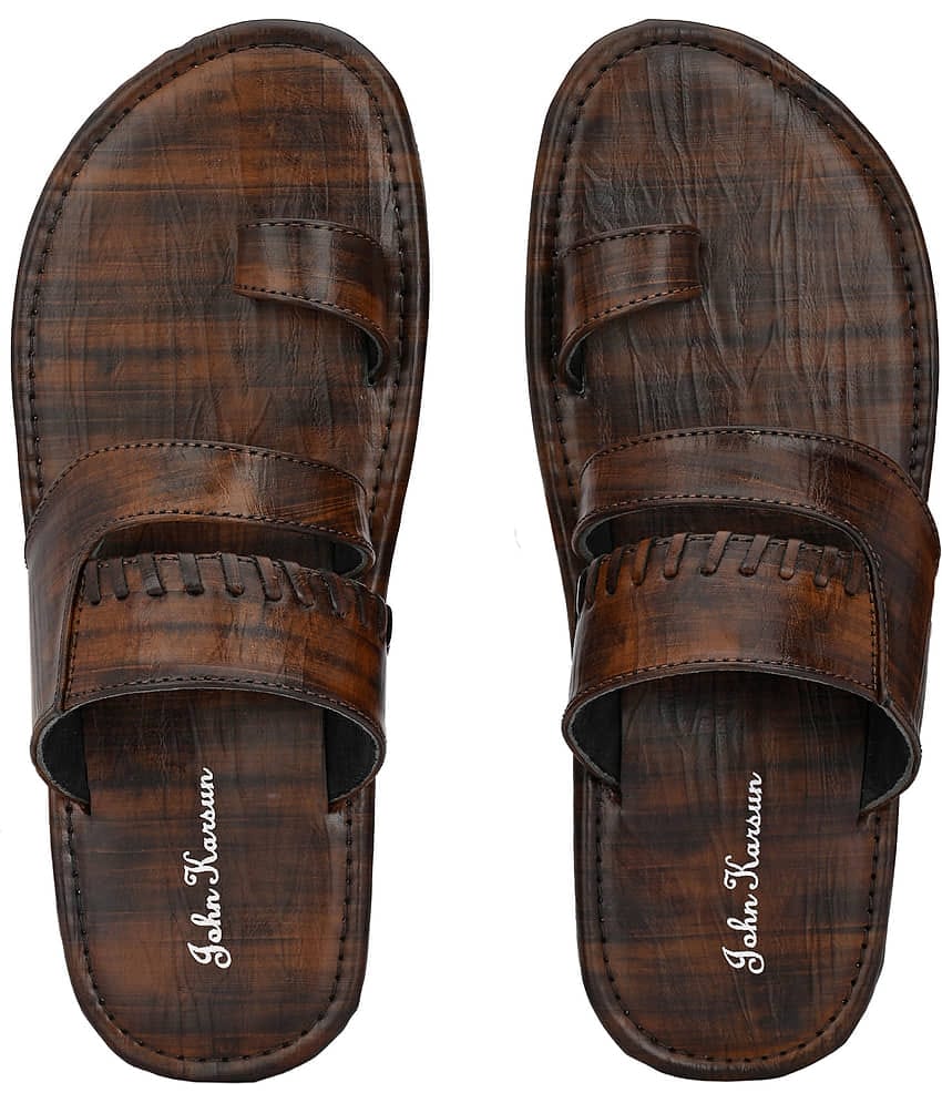 John Karsun - White Men's Leather Slipper