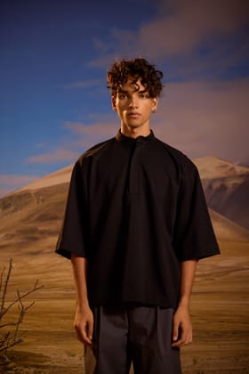 Black Henley-XS