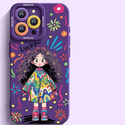 Princess - Young Girls Stylish Shockproof iPhone Case - Purple-iPhone 13