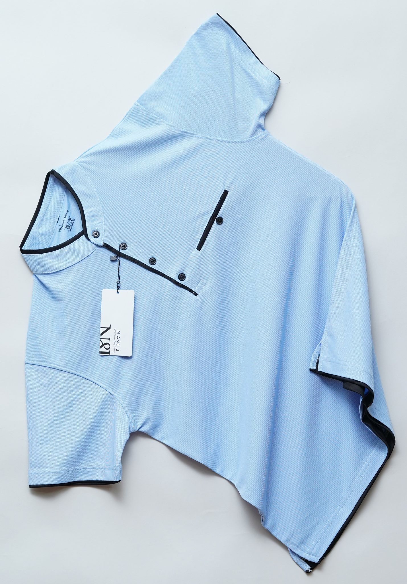 Sky | Henley Neck T-Shirt | PocketCut-M