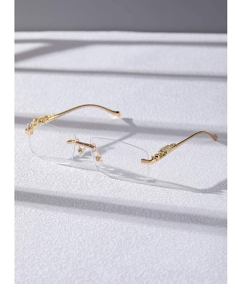 Dyana Core Gold Rectangular Sunglasses ( Pack of 1 )