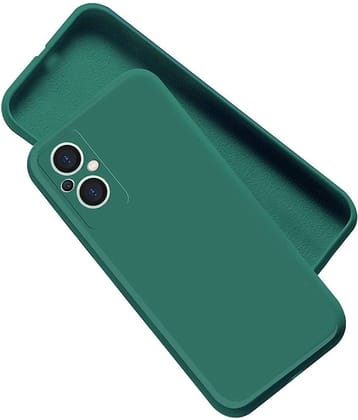 Case Vault Covers - Green Silicon Plain Cases Compatible For Oppo F21 Pro 5G ( Pack of 1 )