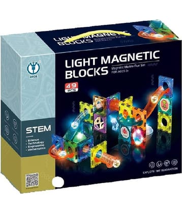 Rainbow Riders 49 PCS Light Magnetic Blocks Set for Imaginative Exploration Ideal for Kids 3+ Years Enhance Sensory Coordination Educational & Multicolored