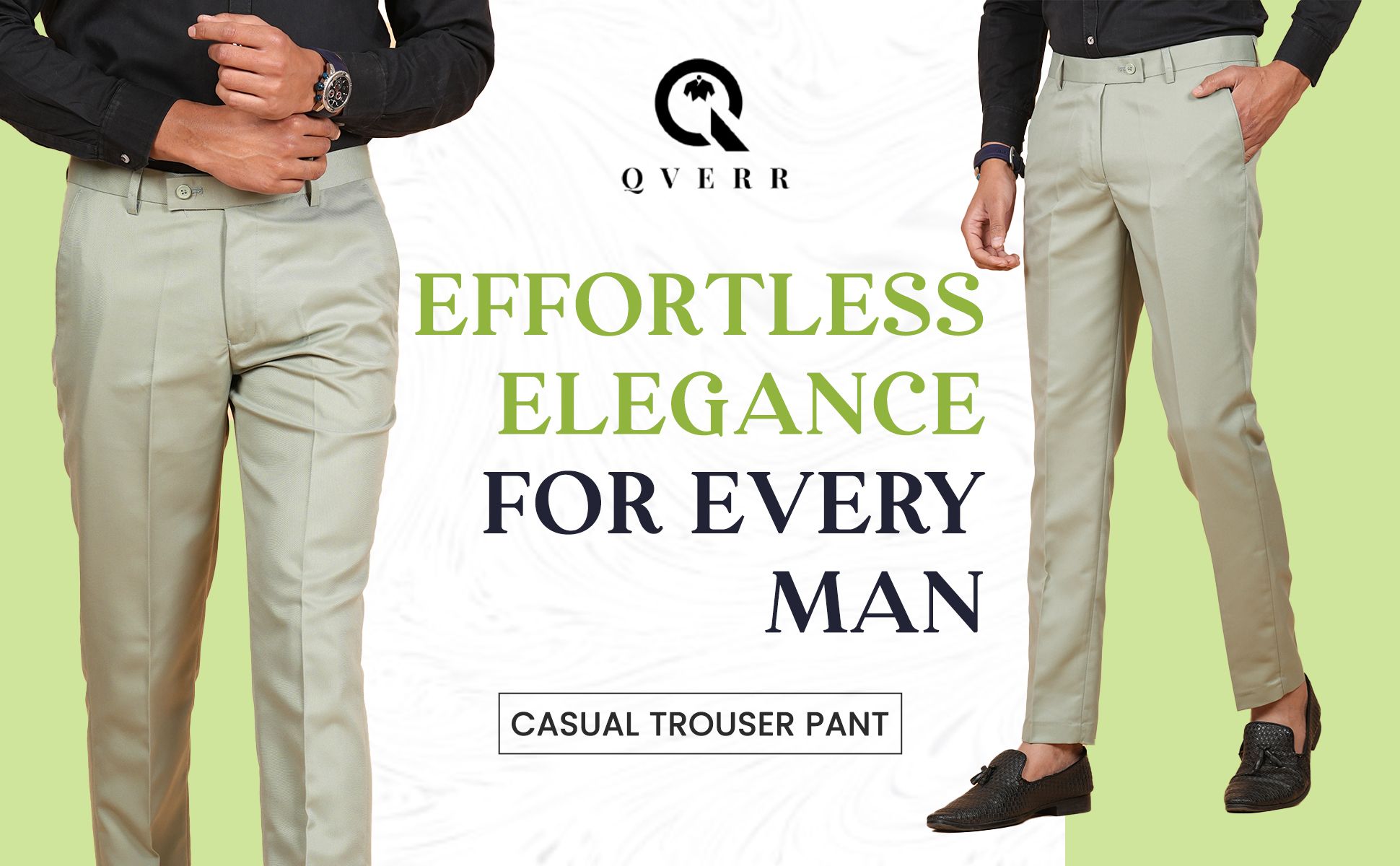 Regular Fit Men Green Trousers