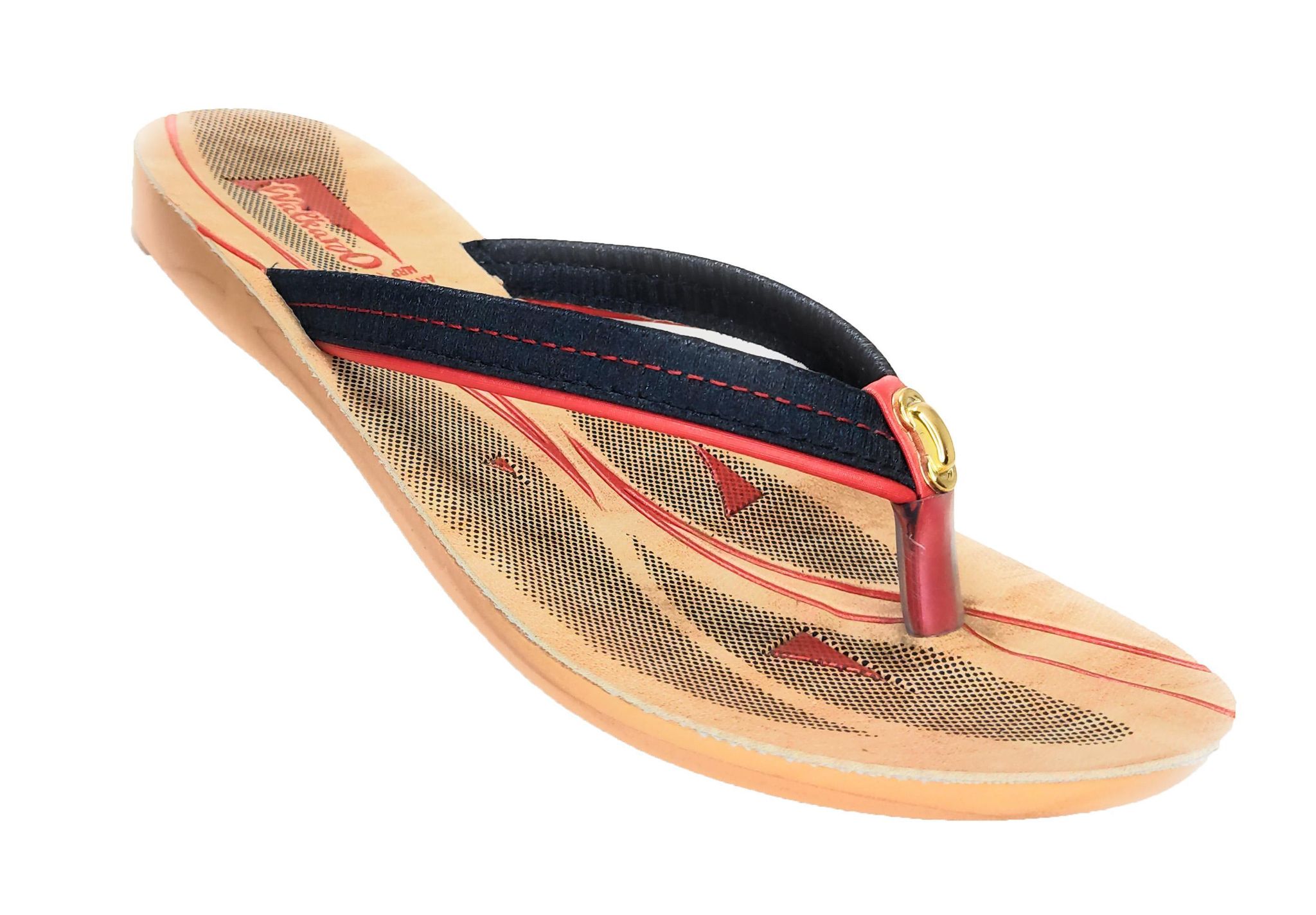 Walkaroo GL8551 Black Red L No 8 Ladies Slipper