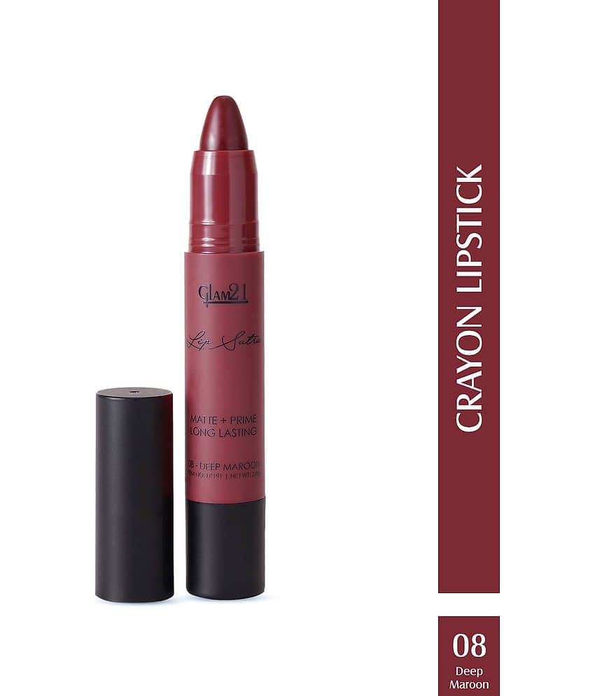 Glam21 Lip Sutra NonTransfer Crayon Lipstick Lightweight & Comfortable 2.8g French Wine-07