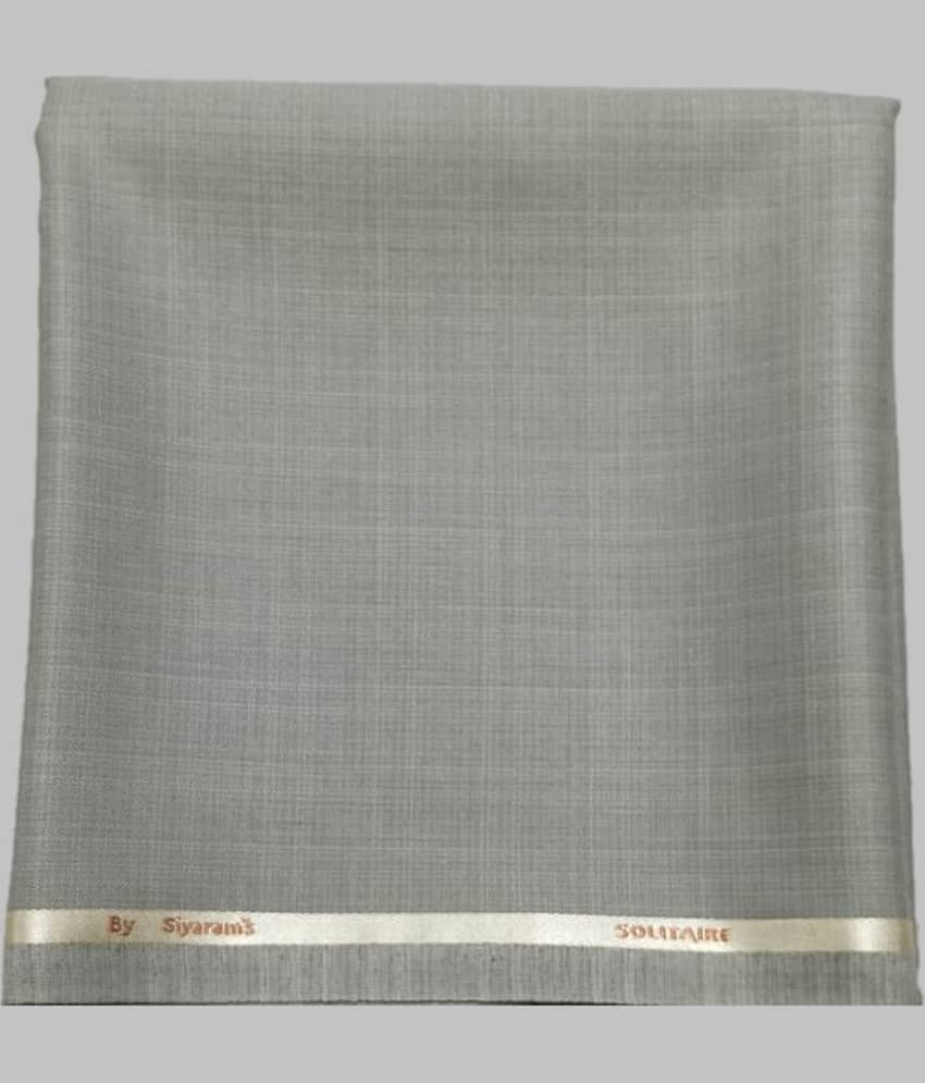 Siyaram - Light Grey Polyester Blend Men's Unstitched Pant Piece ( Pack of 1 )