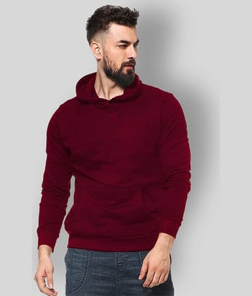 Leotude - Maroon Fleece Regular Fit Men's Sweatshirt ( Pack of 1 )