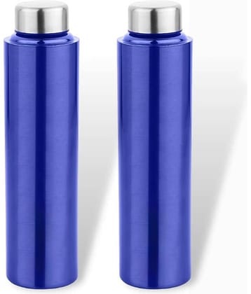 Dynore - Blue Fridge Bottle Set Navy Blue Fridge Water Bottle 750 mL ( Set of 2 )