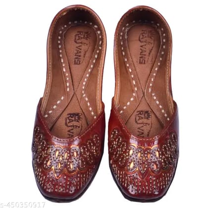 RAJVANS Versatile Women Hand Made Traditional Sandal with Cutting Work, Rajasthani Jutti, Cultural Accessories Punjabi Jutti, Mojaris, Ladies Jutti Multicolor (JTF-16)