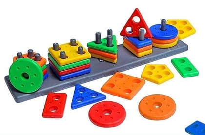 Angle Geometric Plastic Blocks, Sorting & Stacking Sorter Set | STEM Gift for Kids | Hands-On Learning & Sorting Game | Ages 1+