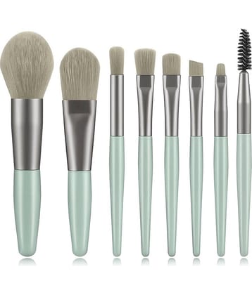SkinPlus Green Cosmetics 8 Pcs Wooden Synthetic Foundation Brush,Concealer Brush 8 Pcs 100 g