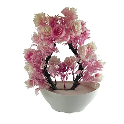 Saadhya Decors Artificial Pink Flower Plant Pot Decor