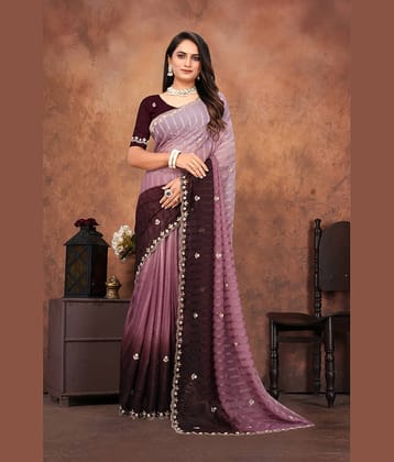 Lady Shopi Chiffon Embroidered Regular Saree With Unstitched Blouse Piece ( Multicolor )