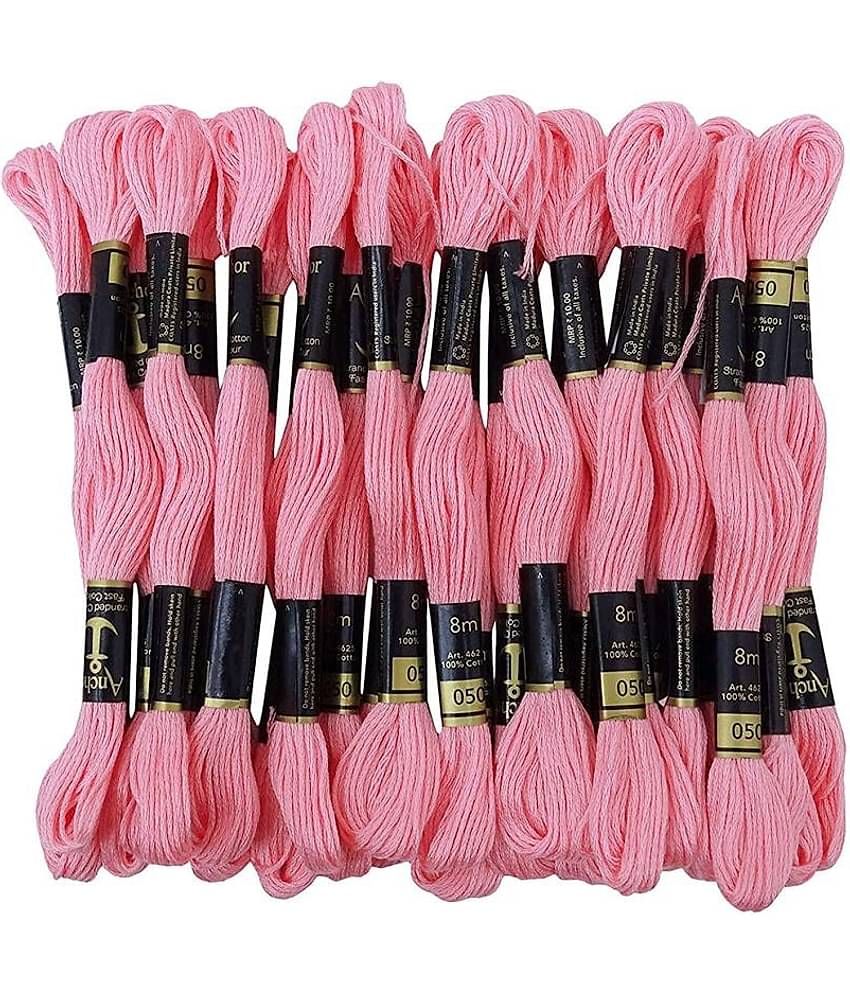 PRANSUNITA Anchor Stranded Cotton 6 Strand Cross-Stitch Hand Embroidery Stranded Cotton Craft Sewing Floss Thread, Pack of 10