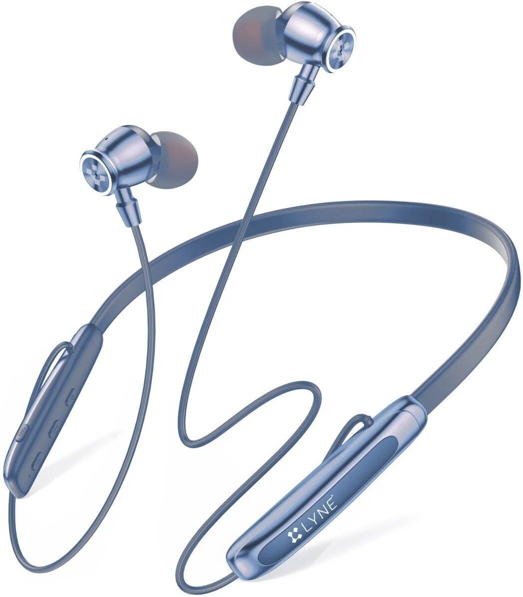 LYNE Rover 28 Anc 100 Hours Music Time Bluetooth Gaming  (Blue, In The Ear)