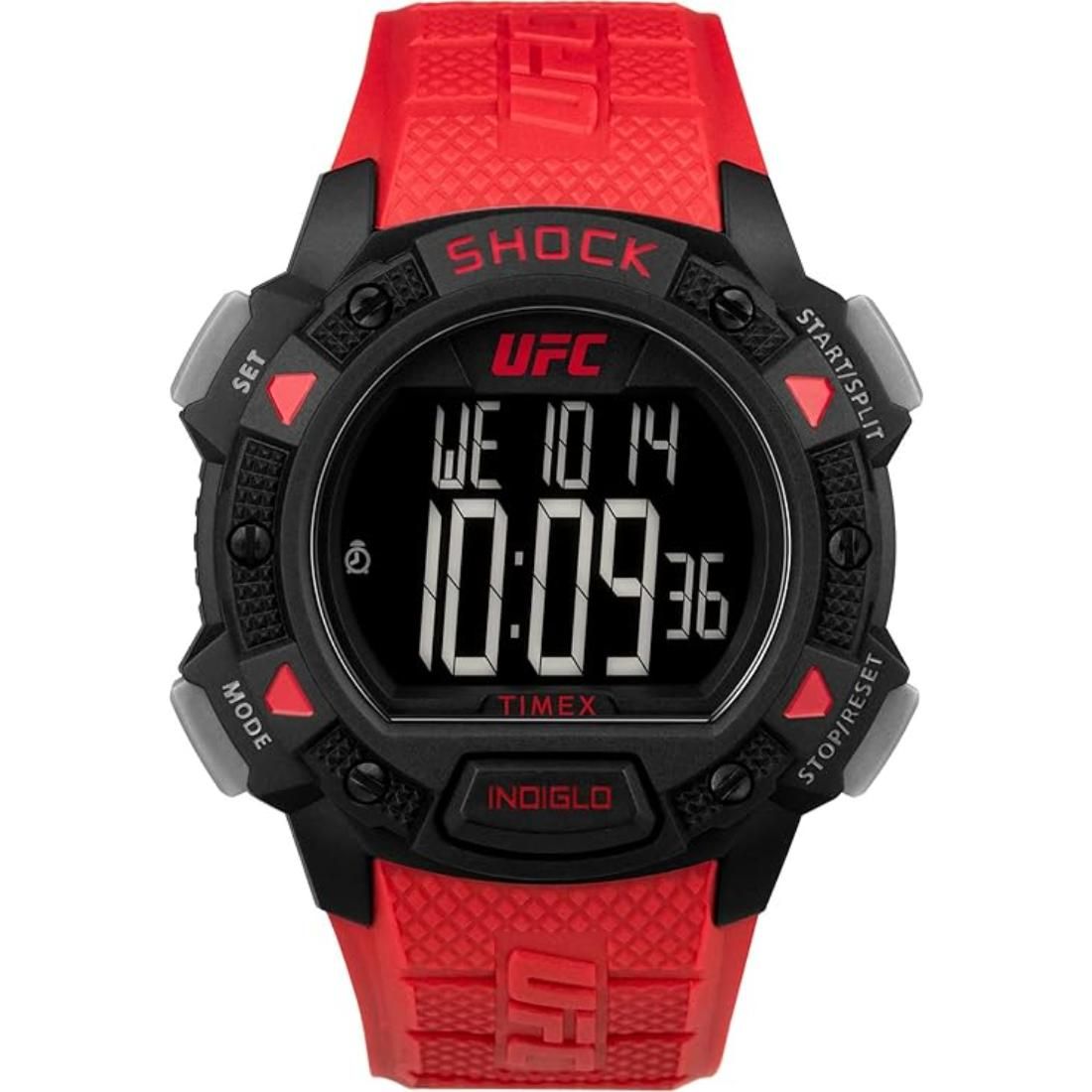 Timex Men 45 mm Size Dial Red Strap Digital Watch - TW4B27600-Gray