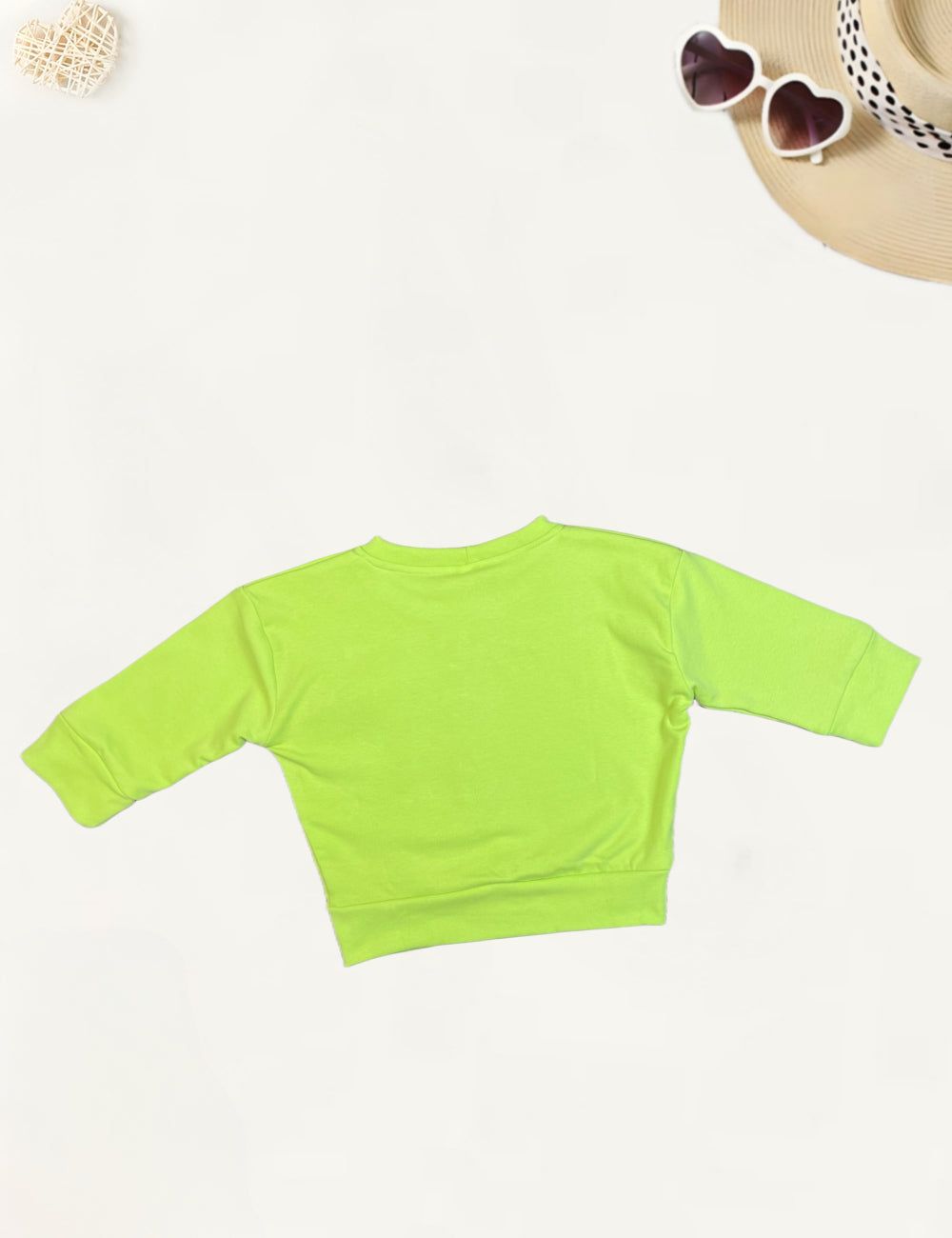 Girls Oversize Sweatshirt [GT-462] (4-12Years)-4-5Y (Size - 24) / Green / Imported