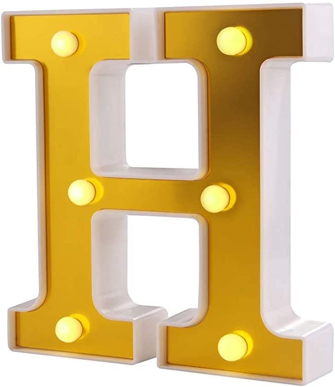 LED Golden Marquee Alphabet H-1PC - Party and Festive Needs | Buy online on ZillyBuy