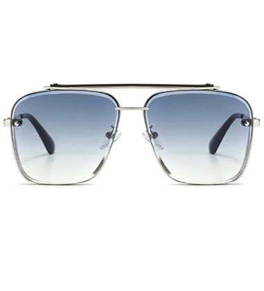 Classic Metal Unisex UV400 Protection Sunglasses (Blue)