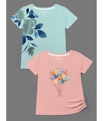 HELLCAT Pack of 2 Girls Cotton Blend T-Shirt ( Multicolor )