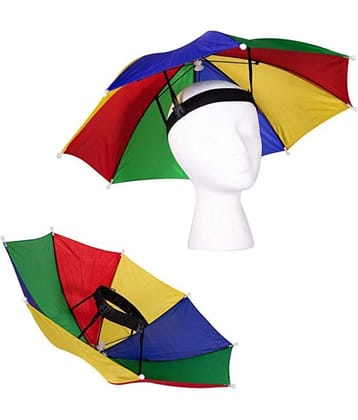 Infispace Headwear Cap Umbrella Multi Color Soft Durable, Adjustable Elastic, (21) Size Fits All Ages Plastic Hat Cap Umbrella for Kids, Men/Women and Adults Rain Protection Headwear Hat Umb