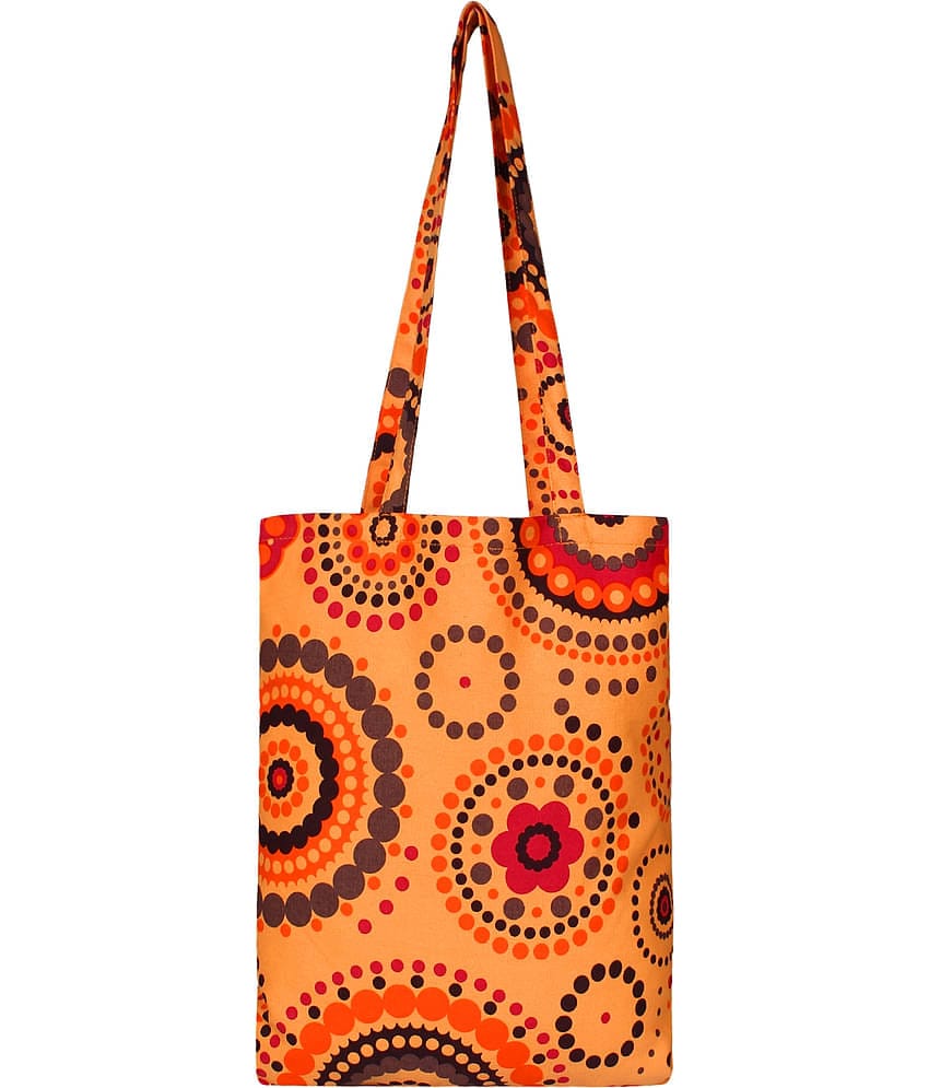 Anekaant Orange Canvas Shoulder Bag
