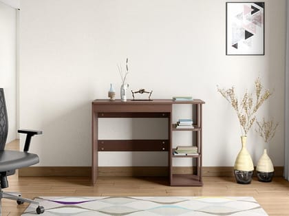 Ewa Engineered Wood Study Table - 1-Year Warranty, Brown, Particle Board