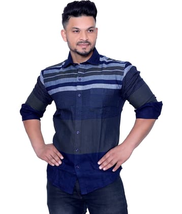 Aish N Ridh Cotton Regular Fit Striped Men's Casual Shirt - Green ( Pack of 1 )