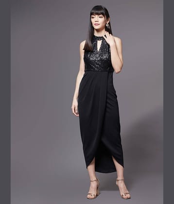 Miss Chase Women Polyester Embellished Bodycon Dress ( Maroon )