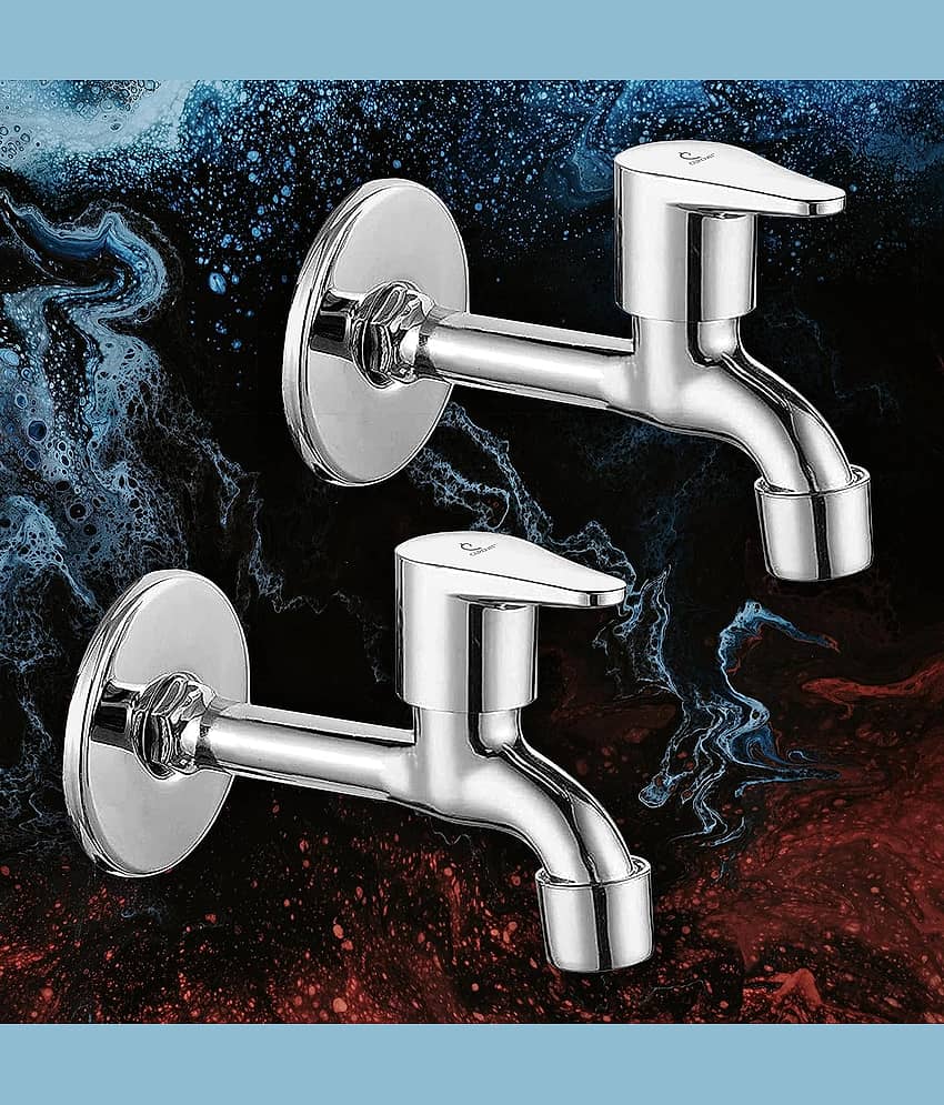 BATHONIX Torrent Stainless Steel Long Body Tap (Pack of 2) Steel Bathroom Tap (Bib Cock)