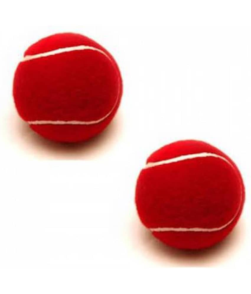 EmmEmm Pack of 2 Pcs Street Cricket Tennis Balls (Red)
