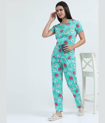 JILZ Grey Cotton Women's Nightwear Nightsuit Sets ( Pack of 1 )