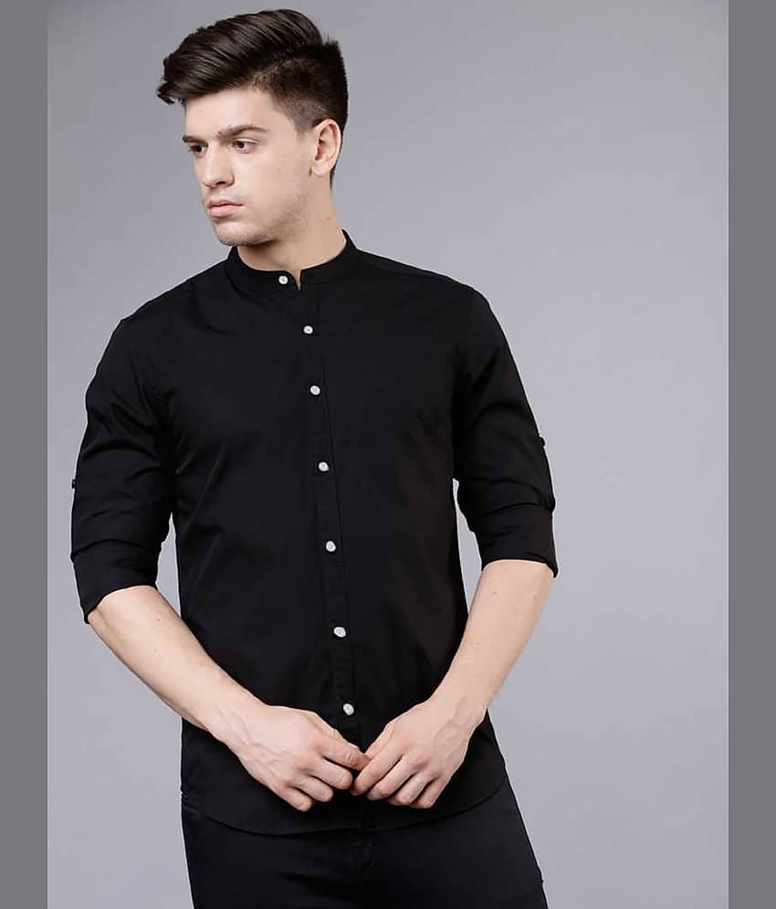 Qlonz store Cotton Blend Regular Fit Solids Full Sleeves Men's Casual Shirt - Maroon ( Pack of 1 )