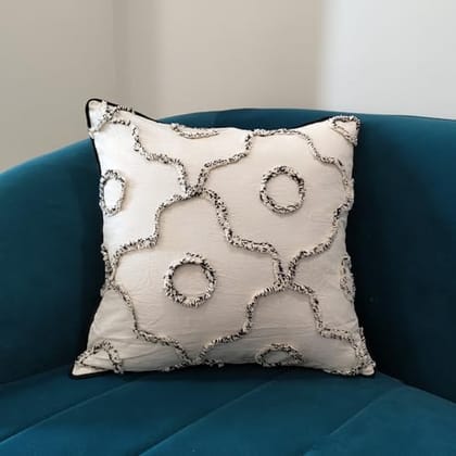 Preetier Velvet Cotton Slub Cushion Cover, Stain-Resistant, Cosy Decor for Living Room, Bedroom, Dining Room, Office, Outdoor (Albany Ogee, 20x20)