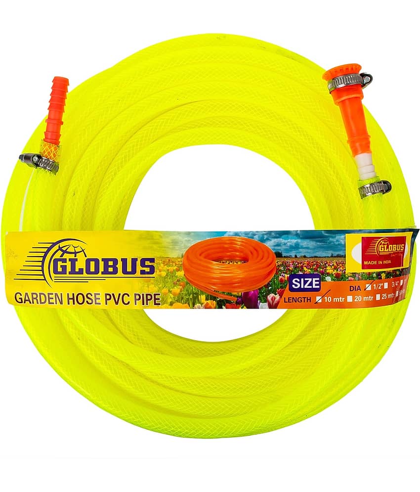 Globus Garden Nylon Water Hose Pipe(Length-10 Mtr & Thickness-1/2"/12.5mm) multicolour for garden Pipe