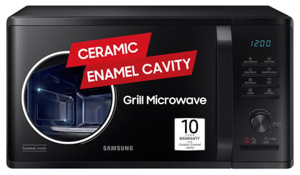 Samsung 23 L Grill Microwave Oven (MG23A3515AK/TL, Black, Various Auto Cook Programs, Keep Warm, Quick Defrost, LED Display, Wire Rack, Ceramic Enamel Cavity with 10 Year Warranty) Samsung 23 L Grill Microwave Oven (MG23A3515AK/TL, Black, Various Auto Co