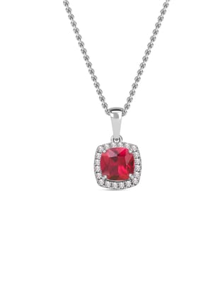 Maya Cushion Cut Ruby Necklace