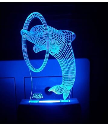Ajanta Dolphine Fish code: 2036 3D Night Lamp Multi - Pack of 1